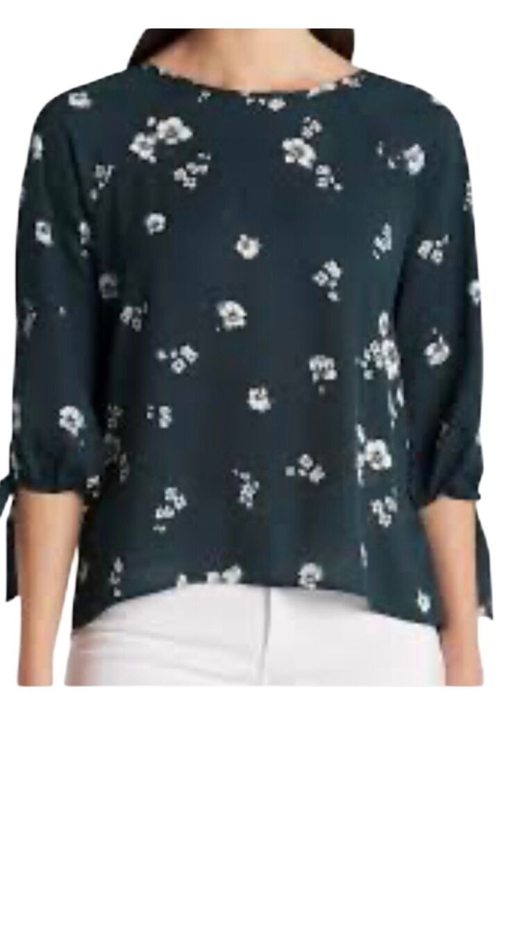 Floral Papermoon Larie Tie Sleeve Blouse Floral Workwear Medium